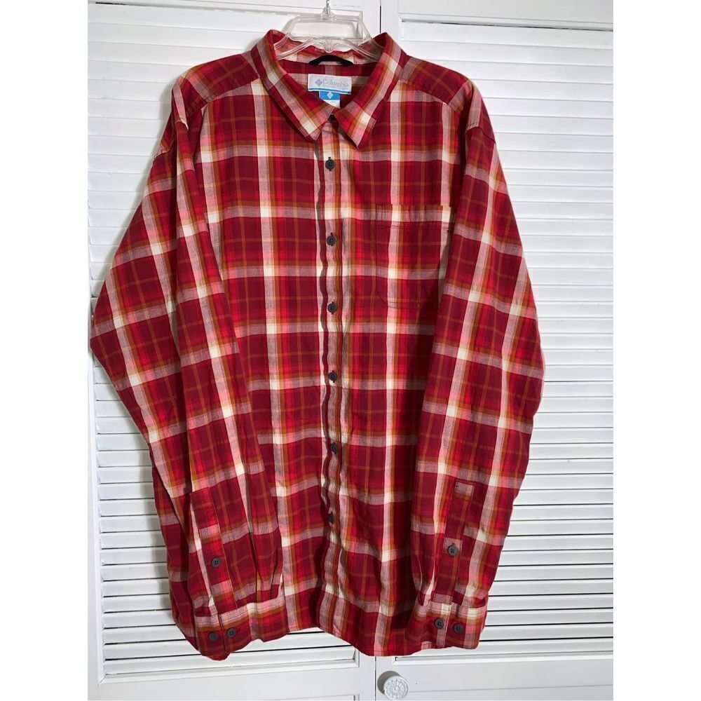 Columbia Plaid Casual Button Down Shirt 2XT